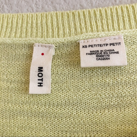 Anthropologie Moth Oversized Yellow Sweater, XSP - Picture 6 of 7